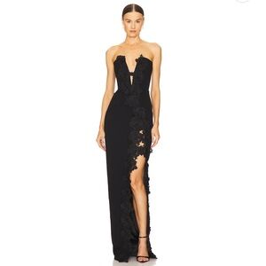 Sau Lee Florence Dress in Black Elegant Black Strapless Dress